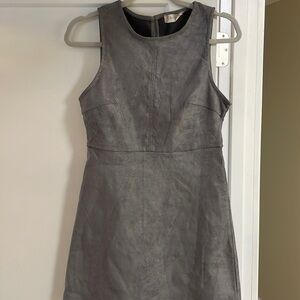 Altar’d State Faux Suede A Line Sleeveless Dress Wm S Gray One Button Back Close